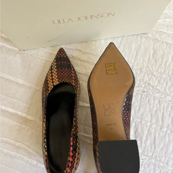 Ulla Johnson Woven Pointed-Toe Block Heel Pumps - Multicolor